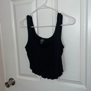 Wild fable black stitching detail crop top